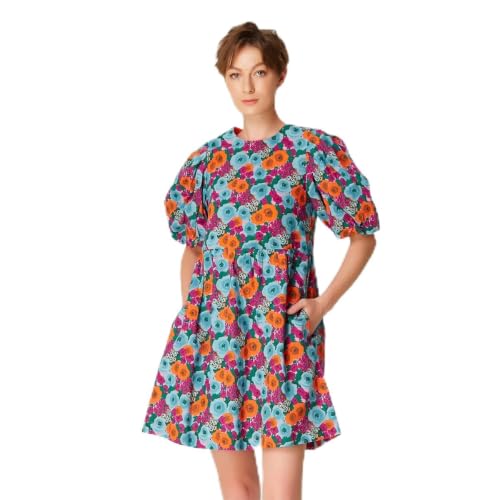 Robe courte en coton floral fluide et légère pour femme