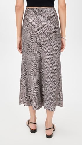 Vince Women's Pressed Plaid Shaped Hem Skirt4