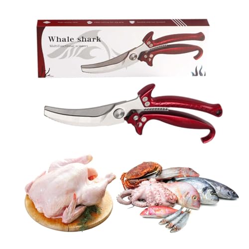 Ciseauxàviande en acier inoxydable,CiseauxàViande,CiseauxàVolaille,Pour Viande,Ciseaux à volaille pour poulet - Ciseaux à os - Rouge