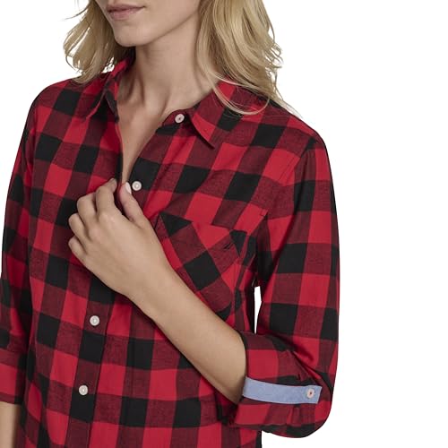 Image of Nautica Women's Button Front Long Sleeve Roll Tab Shirt
