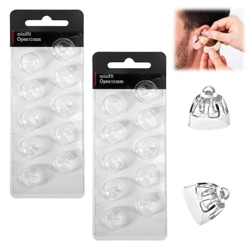Dômes pour appareils auditifs Oticon - 20 pièces Dômes pour Appareil Auditif, Accessoires d'aide auditive Domes, Open Dome Eartips d'aide auditive amovible Compatible avec Oticon Minifit