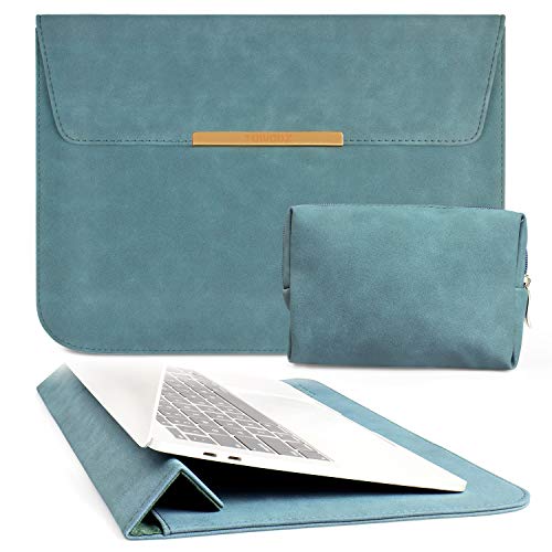 TOWOOZ 13.3 Inch Laptop Sleeve Case Compatible with 2016-2020 MacBook Air   MacBook Pro 13-13.3 inch   iPad Pro 12.9   Dell XPS 13  Surface Pro X , Faux Suede Bag (13-13.3, Dark Blue)