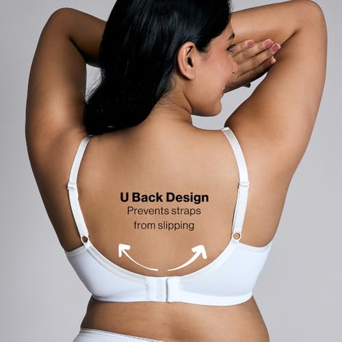 Image of NYKD (NYB169 Cotton Anti Microbial Non Padded & Non Wired Side Support Shaper Bra for Women | Full Coverage Bra with Detailed Contoured Lift & Shape with Wide Straps