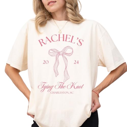 Coquette Bachelorette Shirts She's Tying The Knot Bridal Party Shirt Bow Theme Bridal Shower Tee Personalized Coquette Bridesmaid Gift Multi