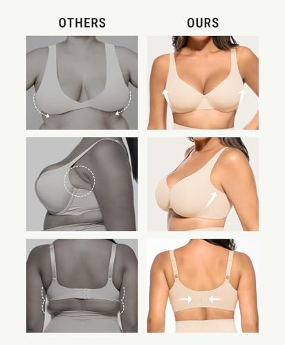 Image of FeelinGirl Women's Unlined Bras Underwire Comfort Full Coverage Tshirt Bras