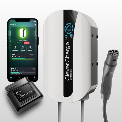 CleverCharge Level 2 EV Charger, 40A/240V, NEMA 14-50 Plug, NACS Connector