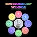 POITOI LED Poi Balls Rechargeable with 34 Vibrant Color Light Modes & LED poi Handles Soft Durable, Adjustable Thicker Ropes - Great Poi for Beginners and Professionals