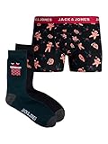 JACK & JONES JACVIXEN GIFTBOX Weihnachtsbox Geschenk Box Unterhose 2 Paar Socken XL