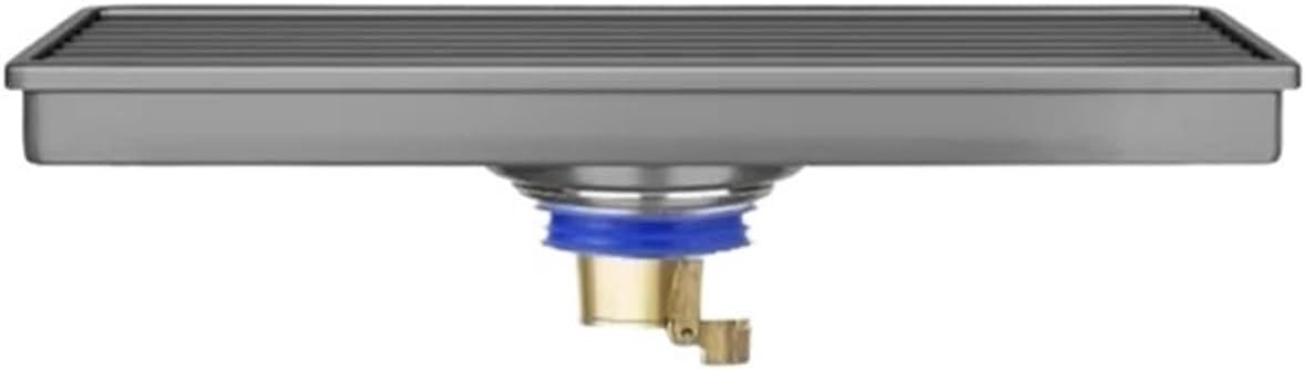 Gun Gray Floor Drain Long Strip Stainless Steel Shower Room Bathroom Copper Anti Odor Core Sink Drain Shower Accessories(20CM)