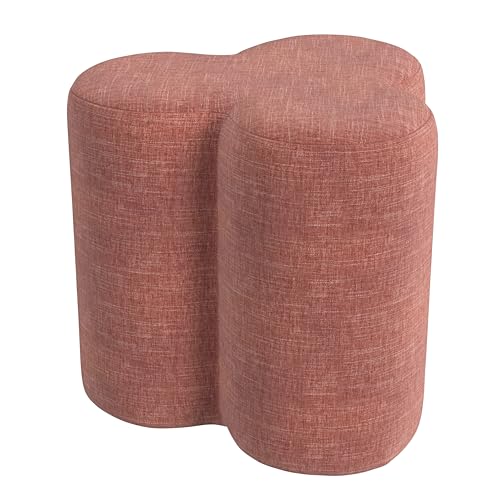 Image of HomePop 18 inch Clover Ottoman - Pink Chenille