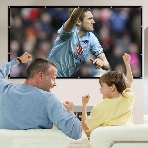 Projektor-Leinwand, Leinwand Beamer, Tragbarer HD-Projektorbildschirm, Faltbare Projektionswand, 180° Grad Betrachtungswinkel für das Heimkino der Indoor School im Freien (132cm(W) × 75CM(H)) 16:9