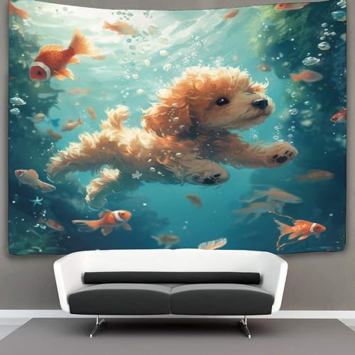Tapisserie murale 3D Le coqapoo 180x230cm grand tissu mural déco chambre - 3