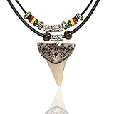 LAVIP Fish Hook Pendant Hemp Cord Chain Maori Tribal Necklace Rasta Plaided Hippie Braid White...