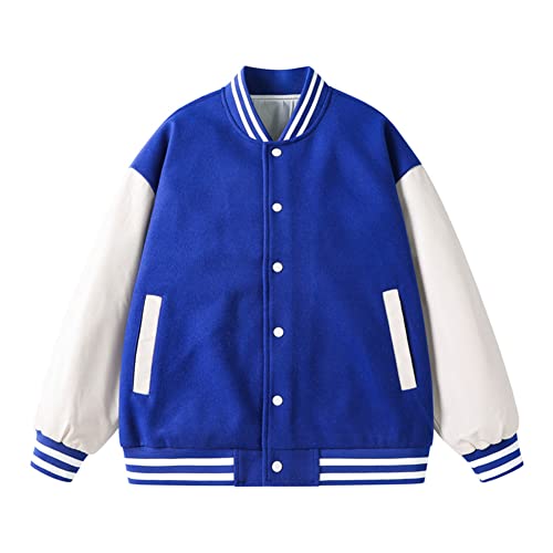 Veste bomber surdimensionnée Youllyuu bleu XXXL pour homme au style vintage décontracté