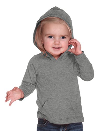 Kavio! Infants Jersey RawEdge High Low Long Sleeve Hoodie w.Pouch Dark Heather Gray 6M