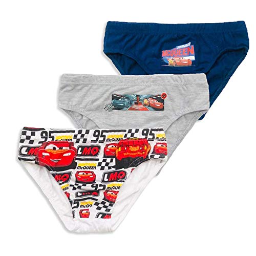 Disney Slip 3 Pezzi Ufficiale Cars Bambino Shorties Mutandine Intimo 3156 Multicolore 2-3 Anni