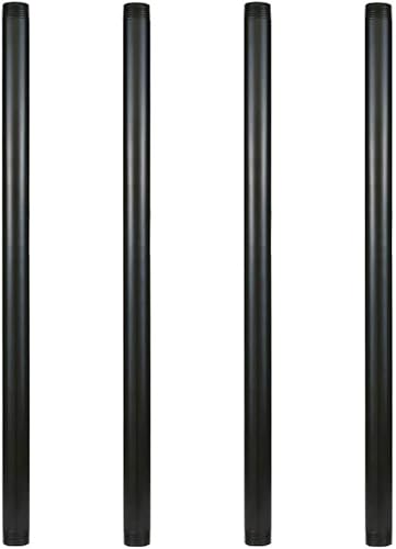 GeilSpace Tubo de metal negro precortado de 1 x 28 pulgadas, acero industrial que se adapta a tubos y accesorios roscados negros estándar de una