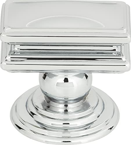 Campaign 1 1/2" Rectangular Cabinet Knob in Polished Chrome