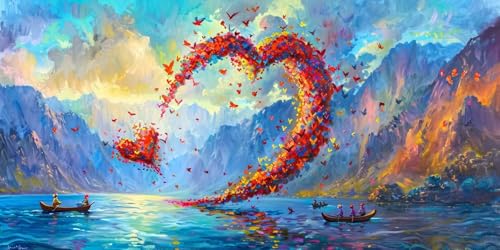 Diamond Painting Le bateau amour 40x80cm | Kit broderie diamant 5D pour adulte
