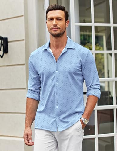 COOFANDY Men's Long Sleeve Button Down Shirts Stretchy Business Casual Shirt - Image 2
