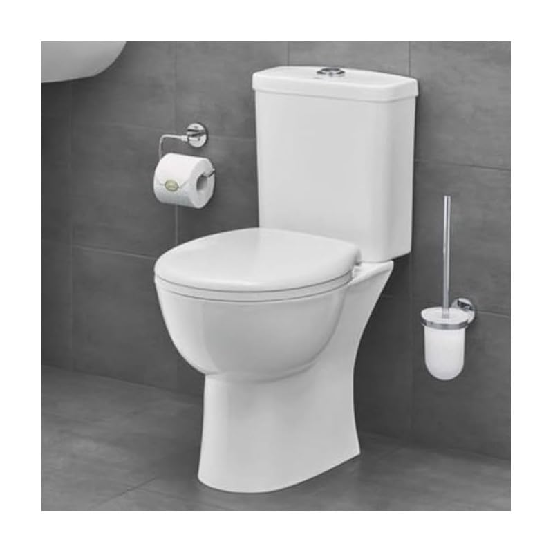 WC à poser sans bride GROHE Bau Ceramic avec abattant frein de chute declipsable + nettoyant Briochin