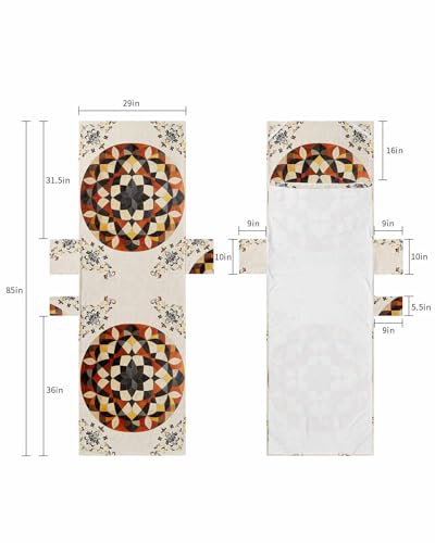 Boho Ethnic Beach Lounge Chair Towel Cover, Soft Chaise Lounge Towel with Side Pockets Patio Pool Chairs Cover for Beach/Pool Sunbathing 29x85 Modern Abstract Geometric Art