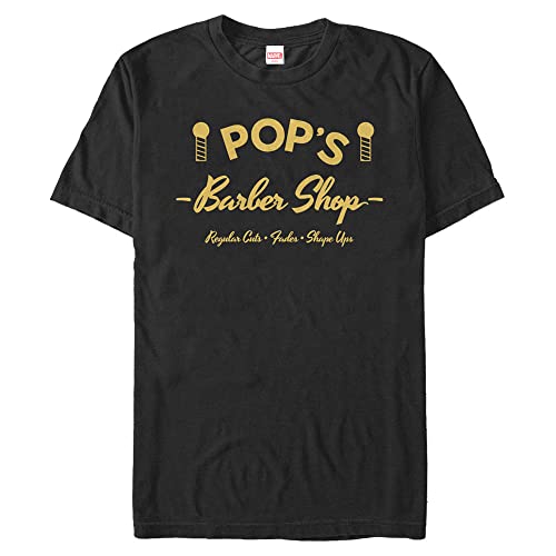 T-shirt Marvel grande taille 4XL noir coupe classique imprimé Barber Shop