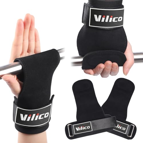 FumyFumy Zughilfen Krafttraining Lifting Straps, Leder Zughilfen Gym Straps für Frauen und Männer, Griffhilfen Kraftsport Lifting Grips für Bodybuilding, Gewichtheben, Krafttraining