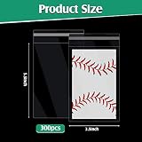 Lewtemi 300 Pcs Graded Card Sleeves Resealable Team Bags for Trading Cards Baseball Sports Slabs Holders Plastic Collectible Slabs Protection,3.5" x 5.5"