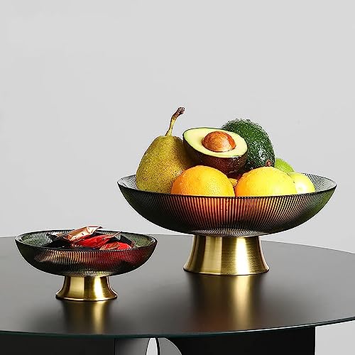 image for LIMIRNO Glassfruit BowlTall Bowl Crystal Bowl Christmas Fruit Decorati