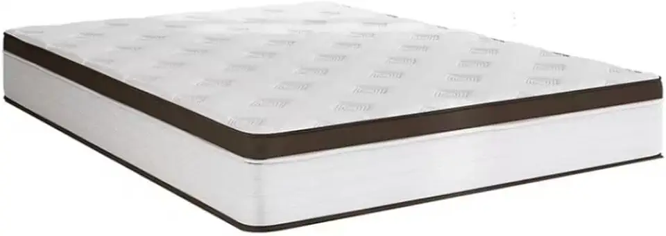 Portobel Noah Colchão Ortopédico de Casal com Molas Ensacadas, Espuma D26 e EPS, Conforto Firme, Branco com Marrom, 30x138x188cm