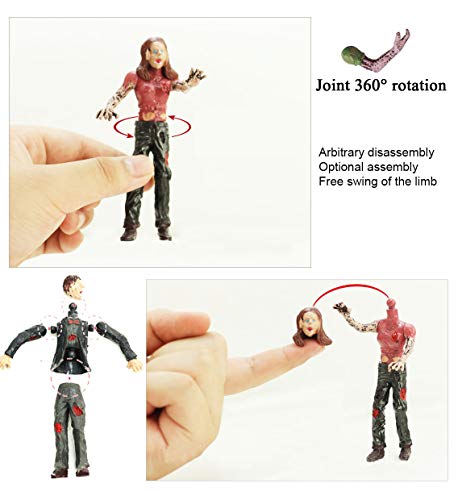 Lynkaye 6 Pcs Zombie Dolls Action Figures Toys Walking Dead Toys Terror Corpse Articulated Joints Miniature Model For Halloween Party Decorations As Gifts For Kids Toys #TOP2