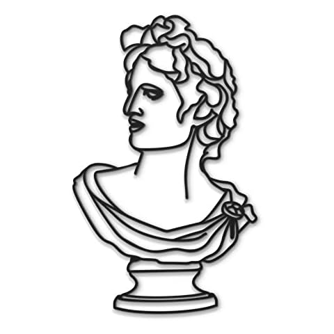 Beautiwall Aesthetic Room Decor Metal Wall Art - Ancient Male Bust Wall Art for Bedroom Boho Decor - Black Matte Steel Wall Decor - Easy DIY Installation Cover