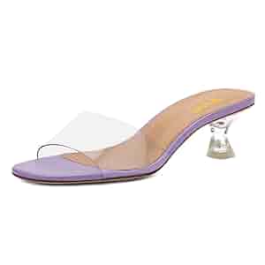 Amazon.com | XYD Women Summer Chic Clear Mules Low Heels