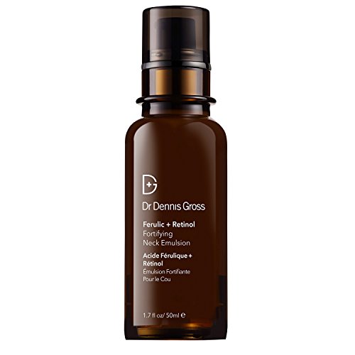 Dr. Dennis Gross Ferulic + Retinol Fortifying Neck Emulsion: for Wrinkles, Dry, and Loose Skin Around Neck, 1.7 fl oz