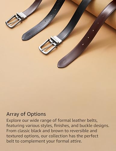 Image of Symbol Premium Men's Reversible Italian Leather Formal Belt (Brown /Black)