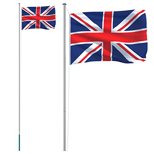 Mât et drapeau du Royaume-Uni Homgoday en aluminium de 6,23 m pour célébrer votre passion chez vous