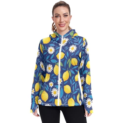 Chemise anti-UV femme à motif floral bleu bloquant les rayons du soleil