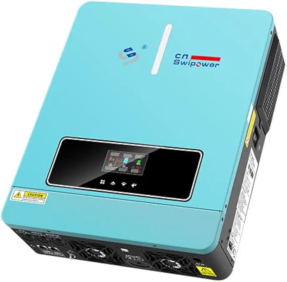 Xijia Inversor Híbrido 7000VA 48V para 220V, MPPT 120A, Onda Senoidal Pura, Conversor Solar Off-Grid, Máx PV 6500W 60-500V DC para Casa ou Cabana