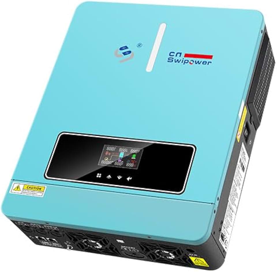 Xijia Inversor Híbrido 7000VA 48V para 220V, MPPT 120A, Onda Senoidal Pura, Conversor Solar Off-Grid, Máx PV 6500W 60-500V DC para Casa ou Cabana