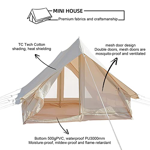 Carpa de camping 4 estaciones de lona tipo yurt miniatura 7