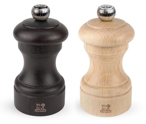 Peugeot Bistro Mühlen-Set Pfeffer/Salz, Klassische Mahlgradeinstellung, Höhe: 10 cm, Holz, Natur/Schwarz, 2/22594