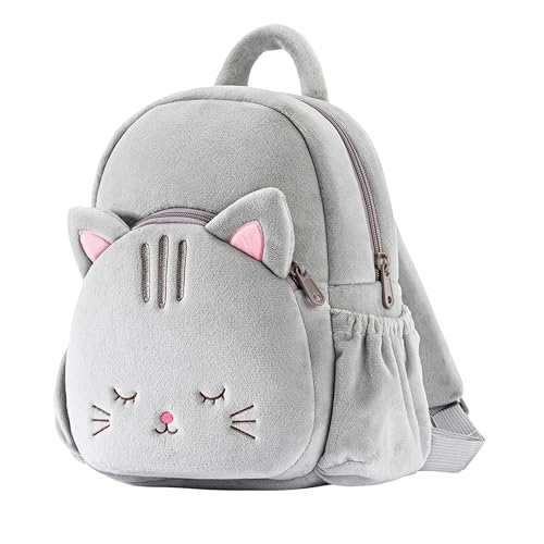 Lazada Mochila infantil de pelúcia para meninas, gatos, animais, crianças, mochila para meninas, rosa gatinho, bolsa de pelúcia para crianças a partir de 3 anos