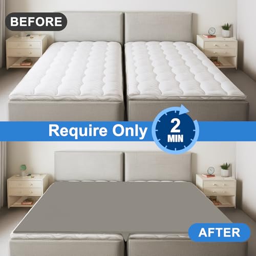 odesoy Upgrade 3-in-1 Bed Bridge Twin to King Bed Converter with Fitted Sheet- Mattress Gap Filler King Bed-with Sheet Strap Set 78