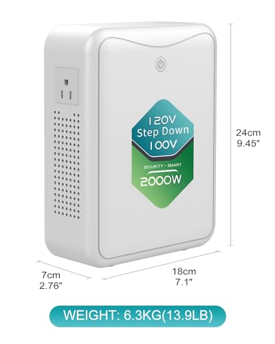 ZHENGXI 120v to 100v Voltage Converter 2000W Step Down Transformer, No Noise, Ten Protection Functions, Using Japan Appliances in US3