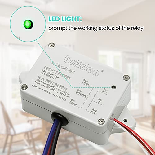 image for Enclosed Power Control Relay, Briidea 20 Amp SPDT Power Relay with 24 