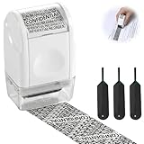 Datenschutz Rollstempel Für Dokumentenschutz, Sicherheitsstempel Zur Prävention Von Identitätsdiebstahl, Mit Breitem Muster Und 3 Nachfüllkartuschen, Ideal Für Identitätsschutz, Weiß