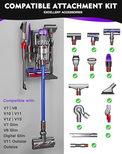 Uchwyt na akcesoria do Dyson V7 | V8 | V10 | V11 | V12 | V15 | V7 slim | V8 slim | cyfrowy slim | V11 outsize | rozmiar zewnętrzny