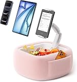 LULULOOK Support Kindle avec 2 Poches, réglable, avec Bras pivotant magnétique, Support Universel pour Tablette avec Plateau à collation Amovible, pour Tous Les appareils de 4,7 à 16 