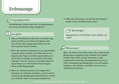 30 Faszientraining-Bildkarten für Kinder: Übungen für Beweglichkeit und Stabilität. Gute Körperwahrnehmung durch die Stärkung des Bindegewebes. Für ... und innere Balance. 30 Ideen auf Bildkarten)